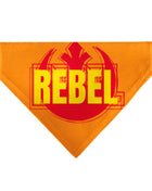 Pet Bandana - Star Wars REBEL Text and Rebel Alliance Insignia Orange/Red/Yellow