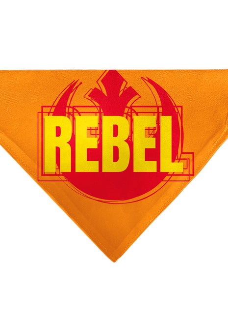 Pet Bandana - Star Wars REBEL Text and Rebel Alliance Insignia Orange/Red/Yellow