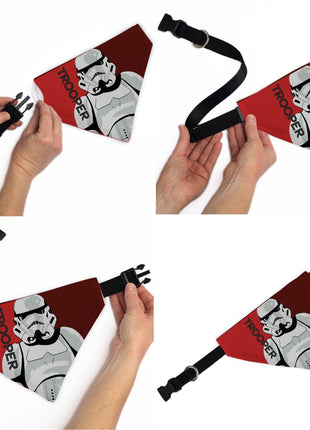 Pet Bandana - Star Wars TROOPER Text and Stormtrooper Pop Art Pose Reds/Black