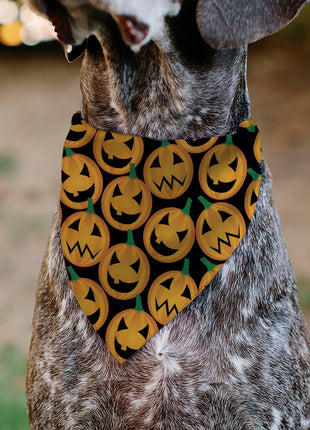 Pet Bandana - Jack-o'-Lantern Collage Black