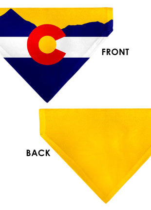 Pet Bandana - Colorado Flag/Mountain Silhouette Yellow