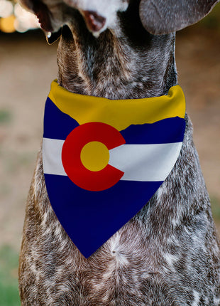 Pet Bandana - Colorado Flag/Mountain Silhouette Yellow