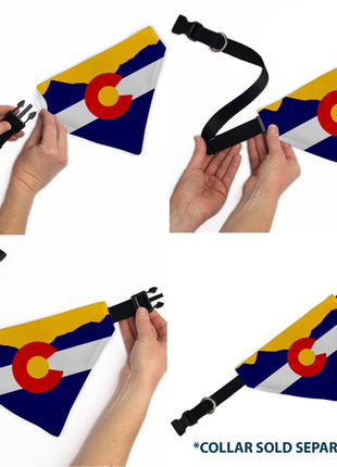 Pet Bandana - Colorado Flag/Mountain Silhouette Yellow