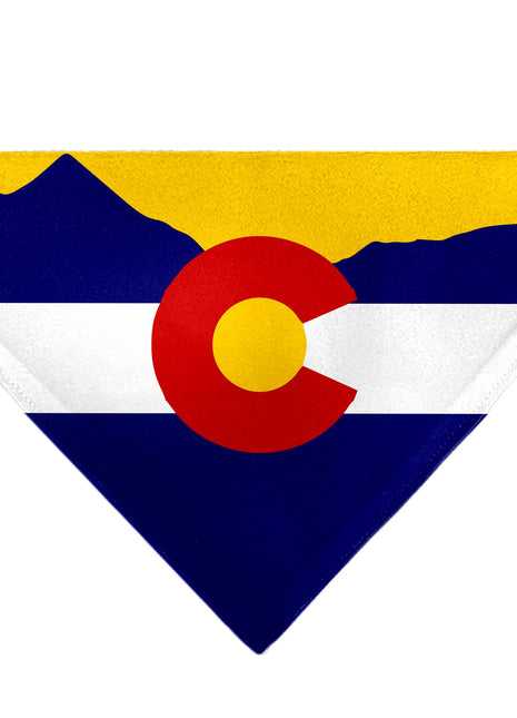 Pet Bandana - Colorado Flag/Mountain Silhouette Yellow