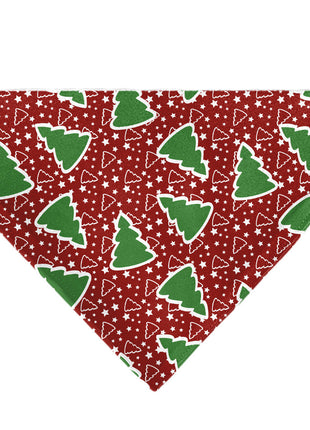 Pet Bandana - Christmas Trees/Stars Red/White/Green