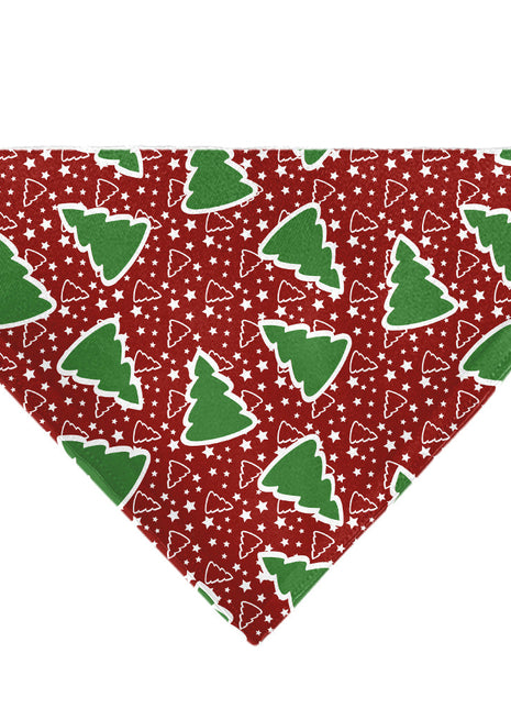 Pet Bandana - Christmas Trees/Stars Red/White/Green