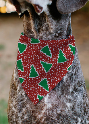 Pet Bandana - Christmas Trees/Stars Red/White/Green