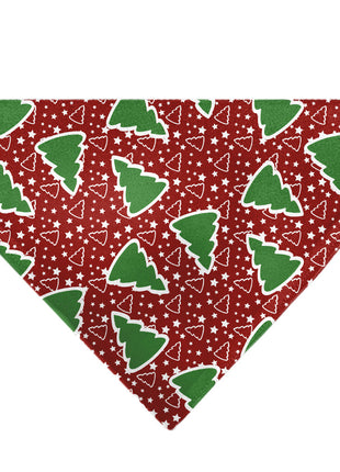 Pet Bandana - Christmas Trees/Stars Red/White/Green