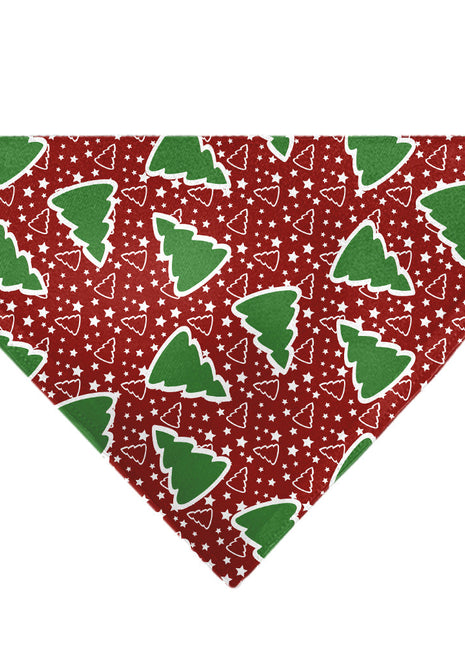 Pet Bandana - Christmas Trees/Stars Red/White/Green