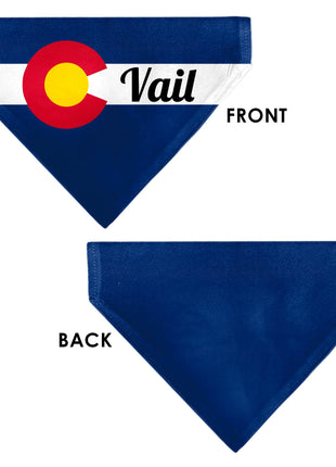 Pet Bandana - Colorado VAIL Flag Blue/White/Red/Yellow