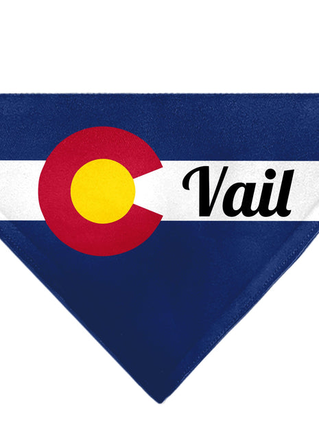 Pet Bandana - Colorado VAIL Flag Blue/White/Red/Yellow