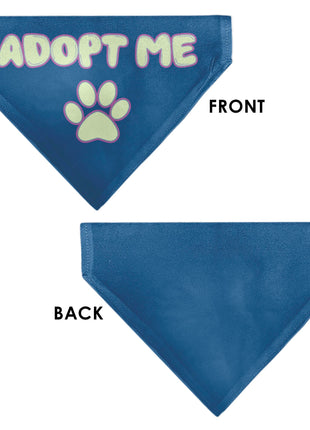 Pet Bandana - ADOPT ME Text and Paw Black/Lavender/Ivory