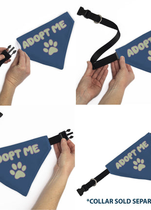 Pet Bandana - ADOPT ME Text and Paw Black/Lavender/Ivory