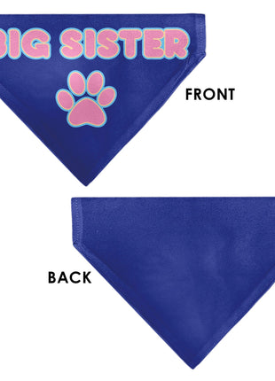 Pet Bandana - BIG SISTER Text and Paw Blues/Lavender