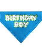 Pet Bandana - BIRTHDAY BOY Text Blue/Yellow/White