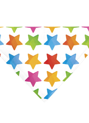 Pet Bandana - BIRTHDAY GIRL Text and Stars White/Multi Color