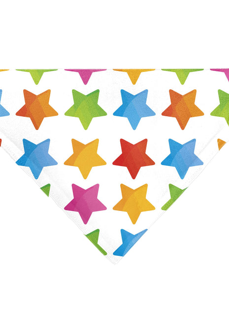 Pet Bandana - BIRTHDAY GIRL Text and Stars White/Multi Color