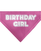 Pet Bandana - BIRTHDAY GIRL Text Pinks/White