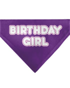 Pet Bandana - BIRTHDAY GIRL Text Purples/White