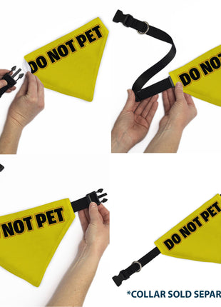Pet Bandana - DO NOT PET Warning Yellows/Black