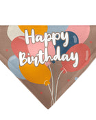 Pet Bandana - HAPPY BIRTHDAY Text and Balloons Tan/Multi Color