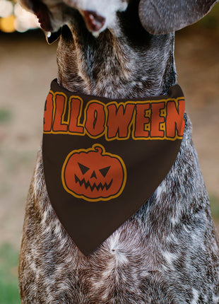 Pet Bandana - HALLOWEEN Jack-O-Lantern Pumpkin Black/Orange