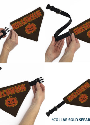Pet Bandana - HALLOWEEN Jack-O-Lantern Pumpkin Black/Orange
