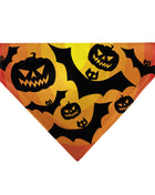 Pet Bandana - Halloween Bats and Jack-O-Lanterns Pumpkins Orange/Black