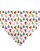 Pet Bandana - Holiday Decorated Christmas Trees Collage White/Multi Color