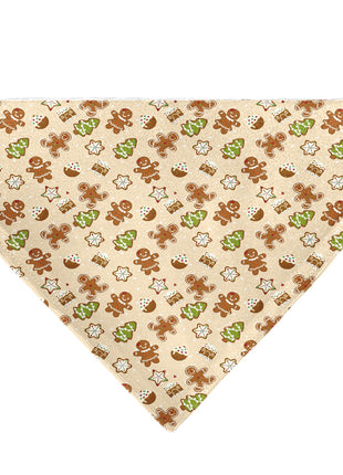 Pet Bandana - Holiday Decorated Gingerbread Cookies Collage Tan