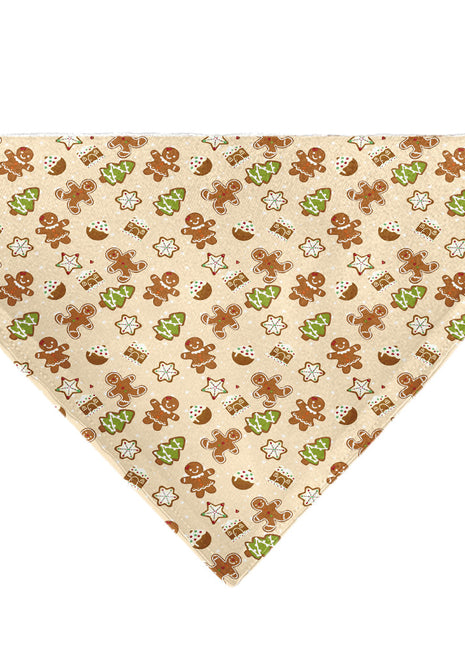 Pet Bandana - Holiday Decorated Gingerbread Cookies Collage Tan