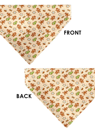 Pet Bandana - Holiday Decorated Gingerbread Cookies Collage Tan
