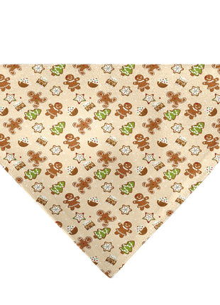 Pet Bandana - Holiday Decorated Gingerbread Cookies Collage Tan