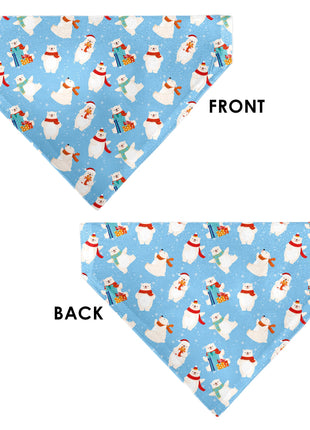 Pet Bandana - Holiday Polar Bear Poses Baby Blue