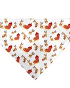 Pet Bandana - Holiday Santa Reindeers and Sleigh Collage White