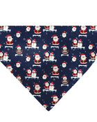 Pet Bandana - Holiday Santa and Snowman Collage Navy