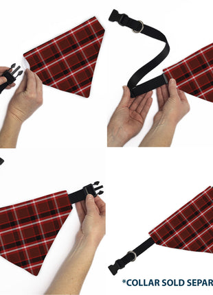 Pet Bandana - Holiday Pajama Plaid Red/Black/White