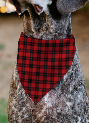 Pet Bandana - Holiday Pajama Plaid Red/Black