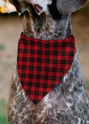 Pet Bandana - Holiday Pajama Plaid Red/Black