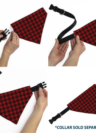 Pet Bandana - Holiday Pajama Plaid Red/Black