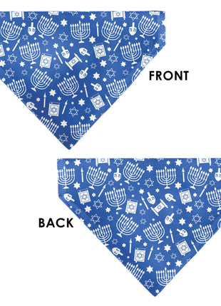 Pet Bandana - Hanukkah Holiday Symbols Blue/White