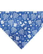 Pet Bandana - Hanukkah Holiday Symbols Blue/White
