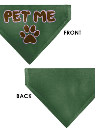 Pet Bandana - PET ME Text and Paw Olive/Pinks/Brown