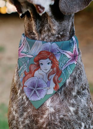 Pet Bandana - The Little Mermaid Ariel Pose and Shells Sketch