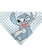 Pet Bandana - Lilo & Stitch Stitch Winking Pose and Polka Dots White/Blue