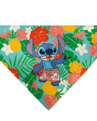 Pet Bandana - Lilo & Stitch Stitch Hang Loose Pose Floral Collage Blue