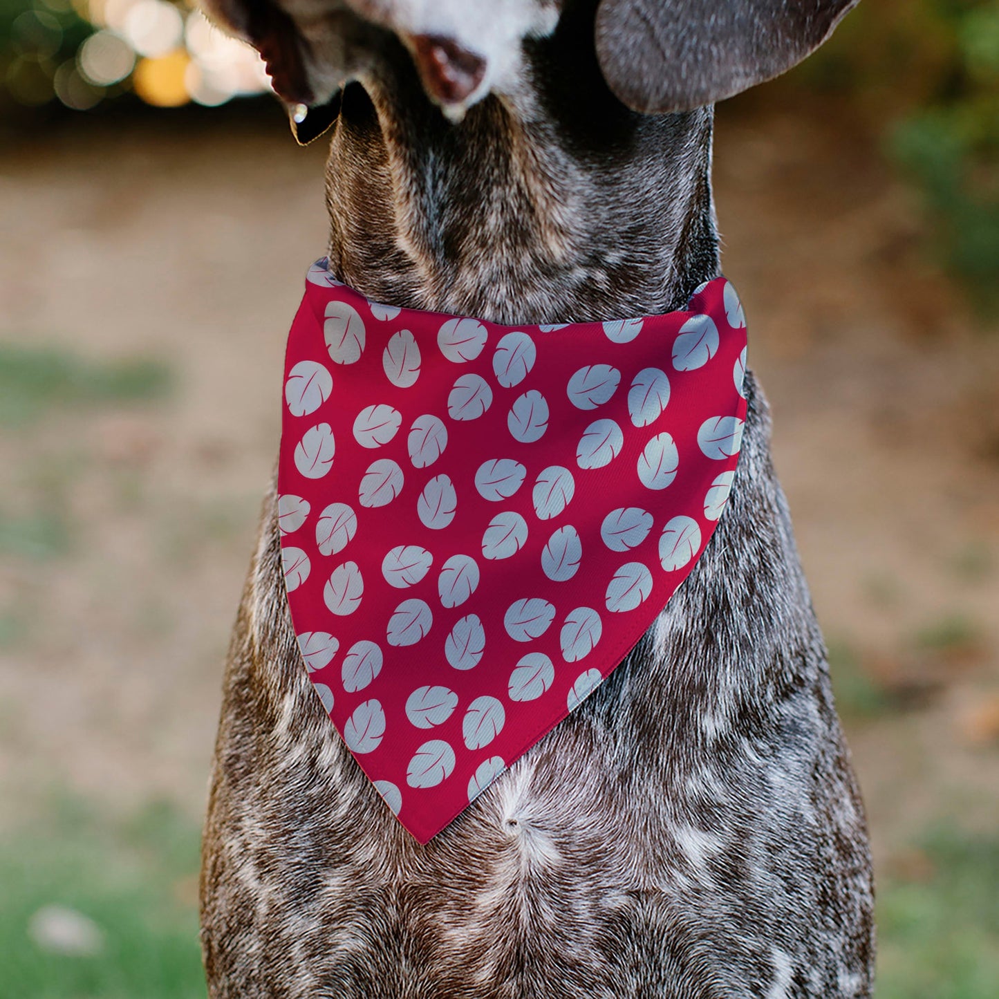 Pet Bandana - Lilo Dress Leaves & Stitch Sitting Pose Red/White