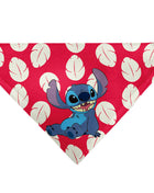 Pet Bandana - Lilo Dress Leaves & Stitch Sitting Pose Red/White