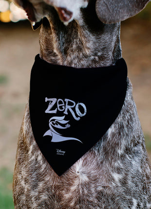 Pet Bandana - Nightmare Before Christmas ZERO Smiling Pose Black/White