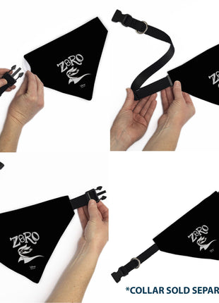 Pet Bandana - Nightmare Before Christmas ZERO Smiling Pose Black/White